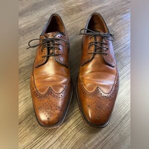 British Tan Allen Edmonds Bel Air Wingtips, Calfskin, Leather Soles, Size 9 D